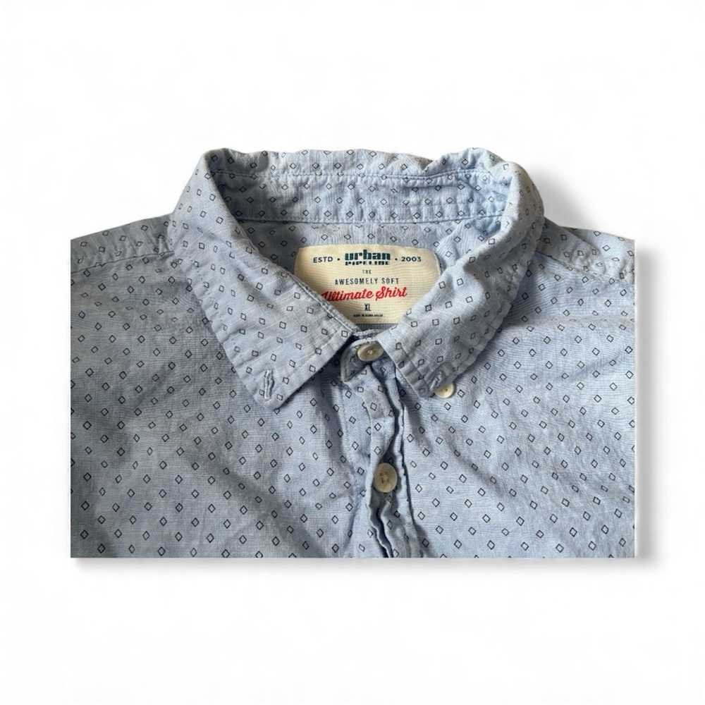 Urban Pipeline Awesomely Soft Ultimate Button Up Shirt with Pocket Size XL Blue
